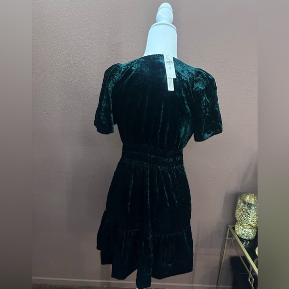 New Anthropologie The Somerset Mini Dress: Velvet Edition Green size: XS NWT - Picture 3 of 3